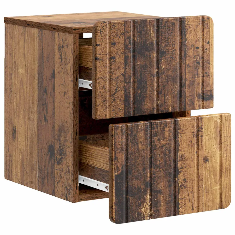 Cabinet de chevet mural Bois ancien 33 x 34,5 x 43 cm - 4