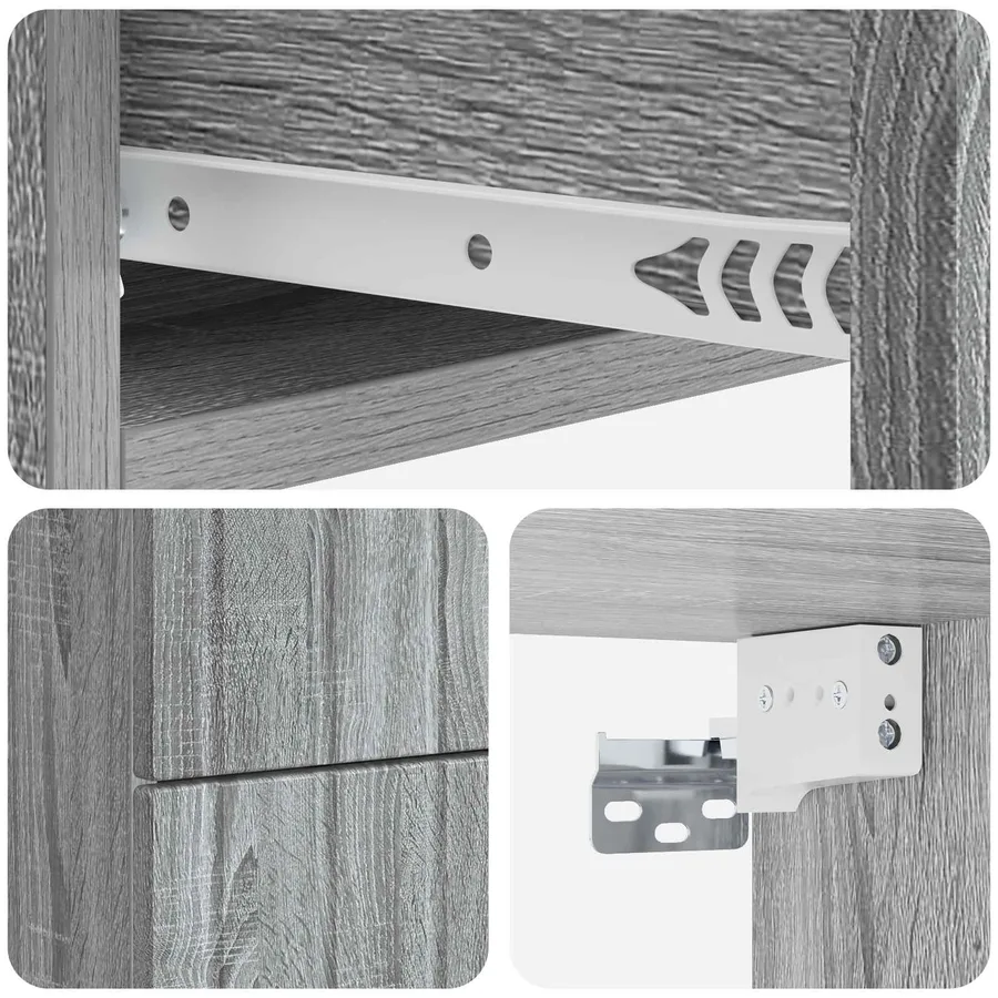 Cabinet de chevet mural Sonoma gris 33 x 34,5 x 43 cm - 8
