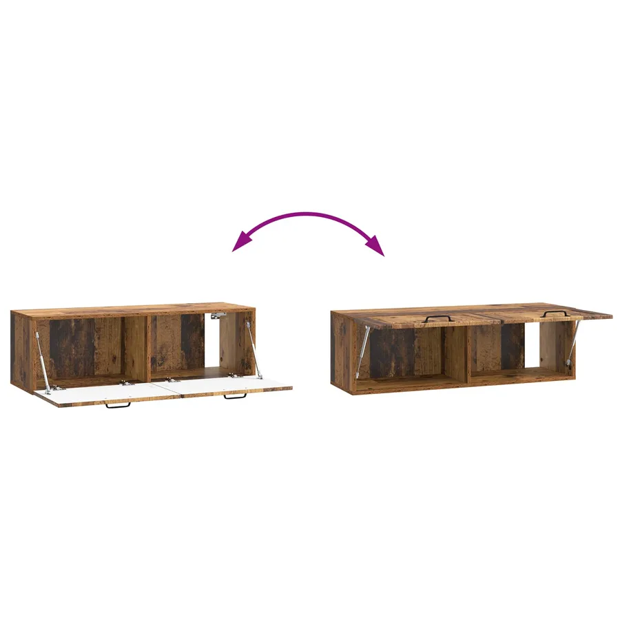 Meuble TV mural Bois ancien 98 x 31 x 30 cm Bois d'ingénierie - 10