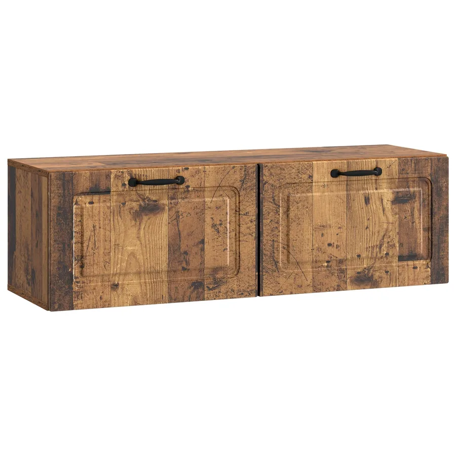 Meuble TV mural Bois ancien 98 x 31 x 30 cm Bois d'ingénierie - 2