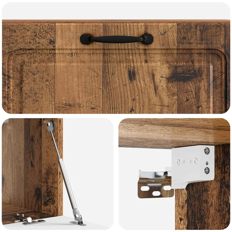 Meuble TV mural Bois ancien 98 x 31 x 30 cm Bois d'ingénierie - 9