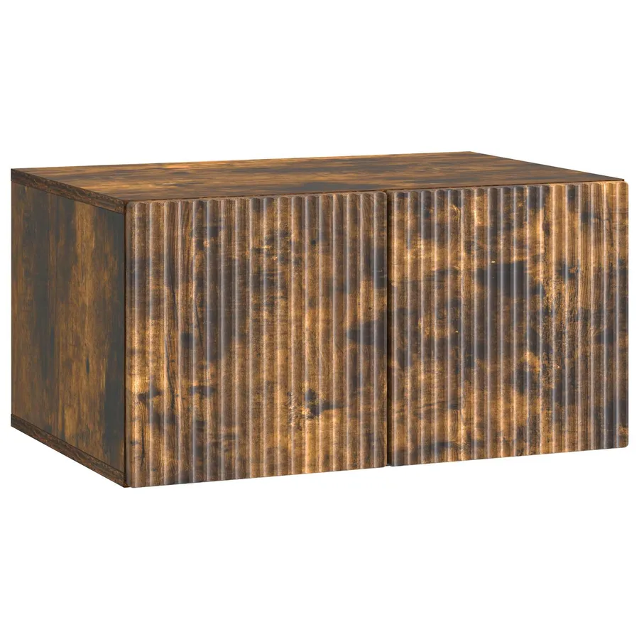 Meuble TV mural Chêne fumé 59,5 x 41 x 30 cm Bois d'ingénierie - 2