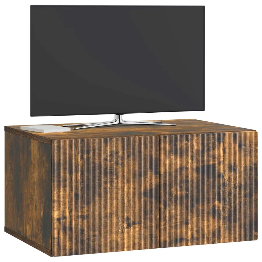Meuble TV mural Chêne fumé 59,5 x 41 x 30 cm Bois d'ingénierie - 3