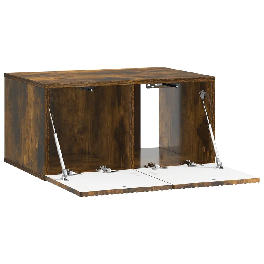 Meuble TV mural Chêne fumé 59,5 x 41 x 30 cm Bois d'ingénierie - 5