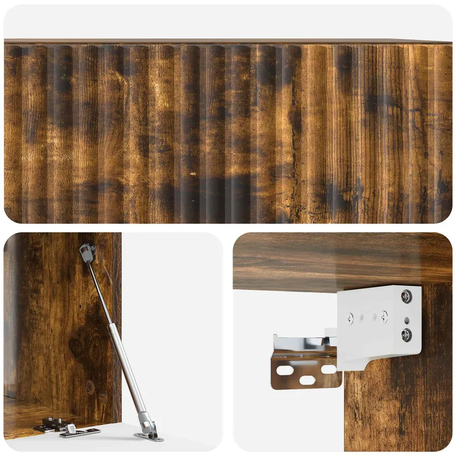 Meuble TV mural Chêne fumé 59,5 x 41 x 30 cm Bois d'ingénierie - 9