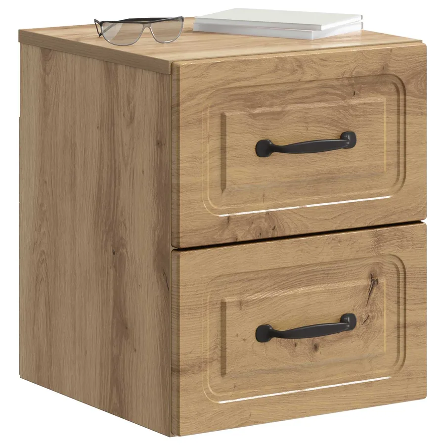 Cabinet de chevet mural 2 pc Chêne artisanal 34,5 x 33 x 40 cm - 3