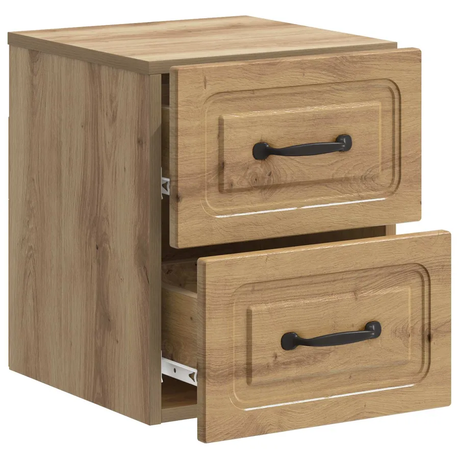 Cabinet de chevet mural 2 pc Chêne artisanal 34,5 x 33 x 40 cm - 6