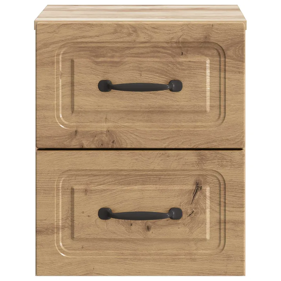 Cabinet de chevet mural 2 pc Chêne artisanal 34,5 x 33 x 40 cm - 7