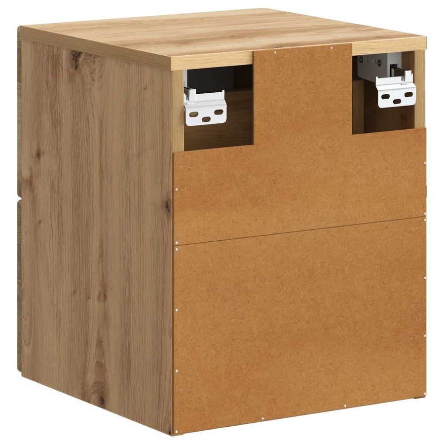 Cabinet de chevet mural 2 pc Chêne artisanal 34,5 x 33 x 40 cm - 9