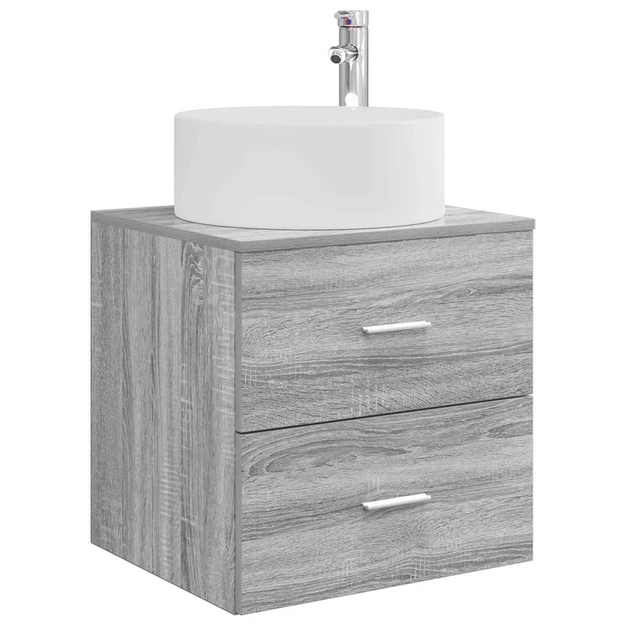 Vanité de lavabo mural Sonoma gris 49,5 x 44,5 x 65,5 cm - 2