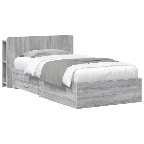 Cadre de lit avec rangement Sonoma gris 100 x 200 cm