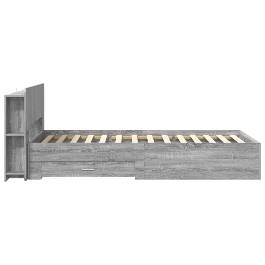 Cadre de lit avec rangement Sonoma gris 100 x 200 cm - 4