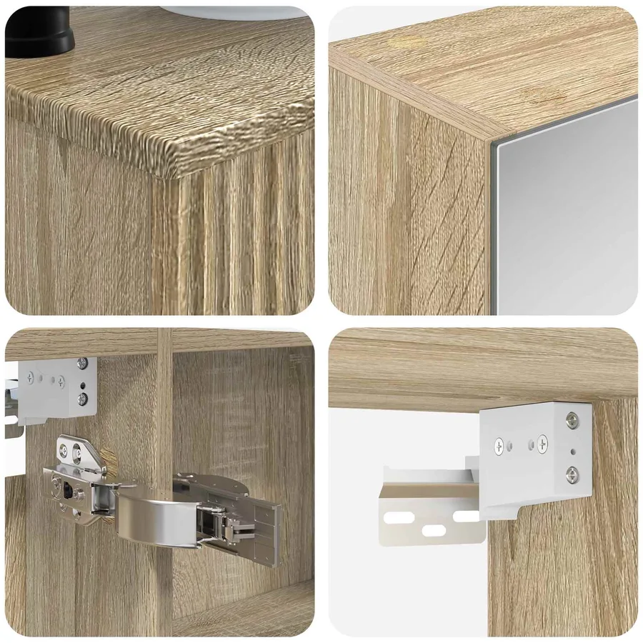 Ensemble de mobilier de salle de bain 6 pcs Chêne Sonoma - 8