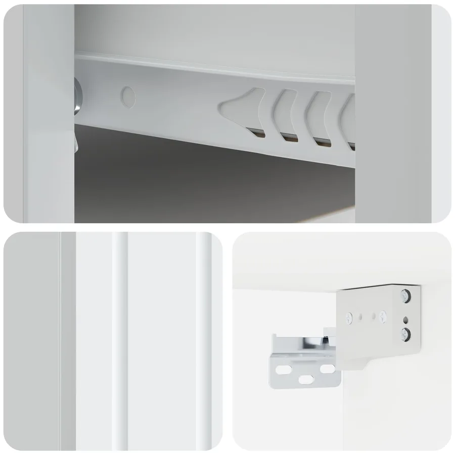 Cabinet de chevet mural 2 pcs Blanc 33 x 34,5 x 24 cm - 10