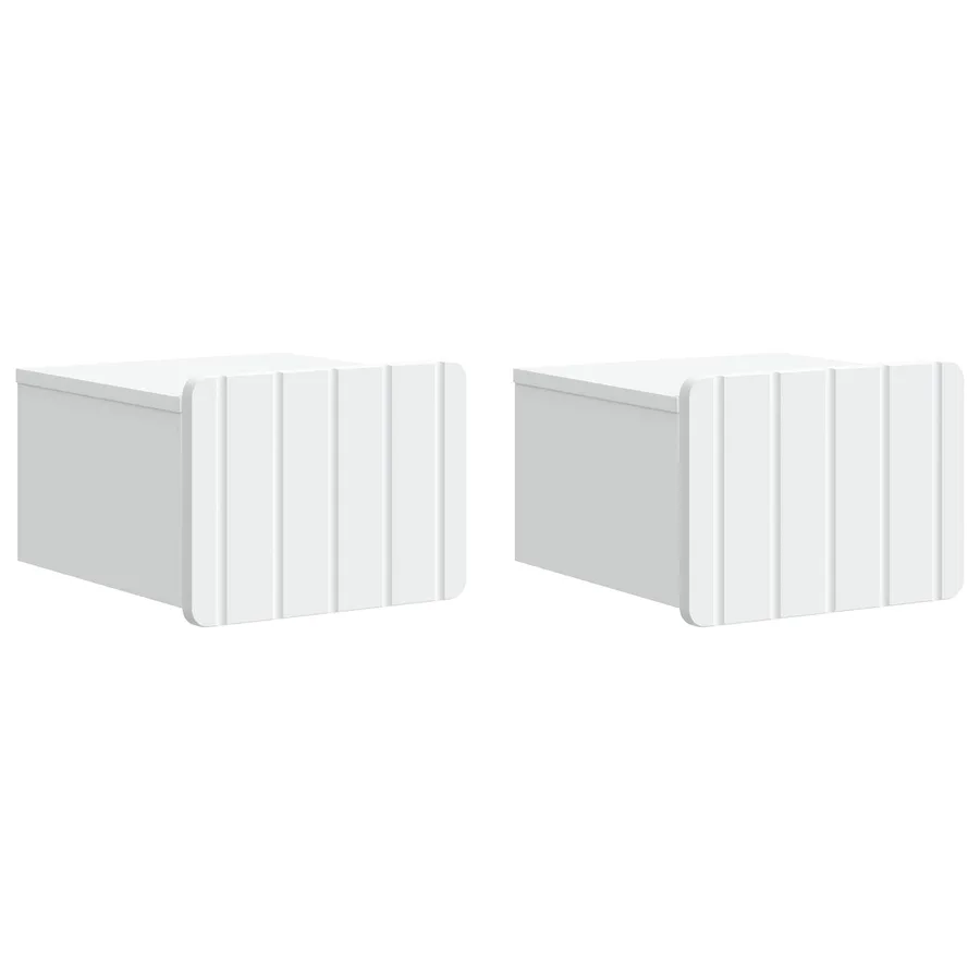 Cabinet de chevet mural 2 pcs Blanc 33 x 34,5 x 24 cm - 2