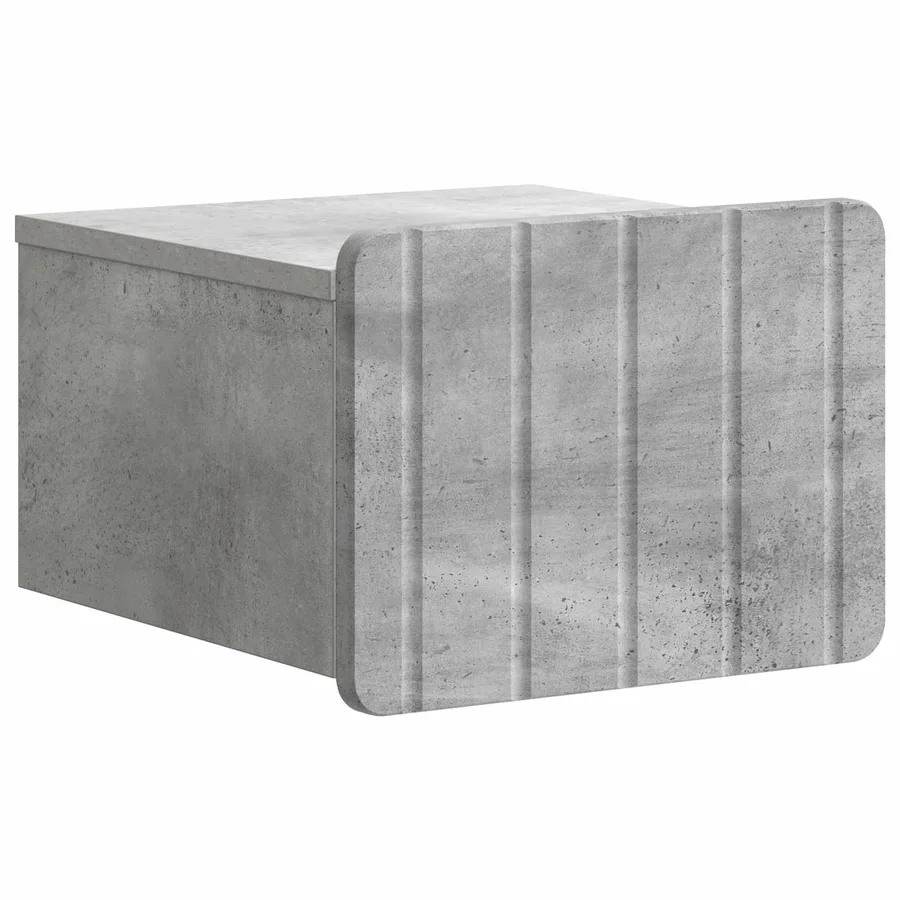 Cabinet de chevet mural Gris béton 33 x 34,5 x 24 cm - 2