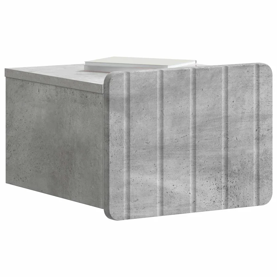 Cabinet de chevet mural Gris béton 33 x 34,5 x 24 cm - 3