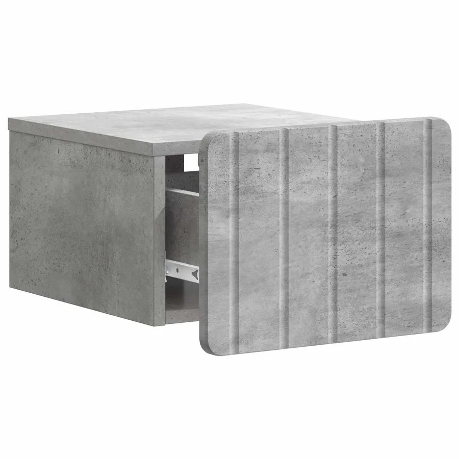 Cabinet de chevet mural Gris béton 33 x 34,5 x 24 cm - 4