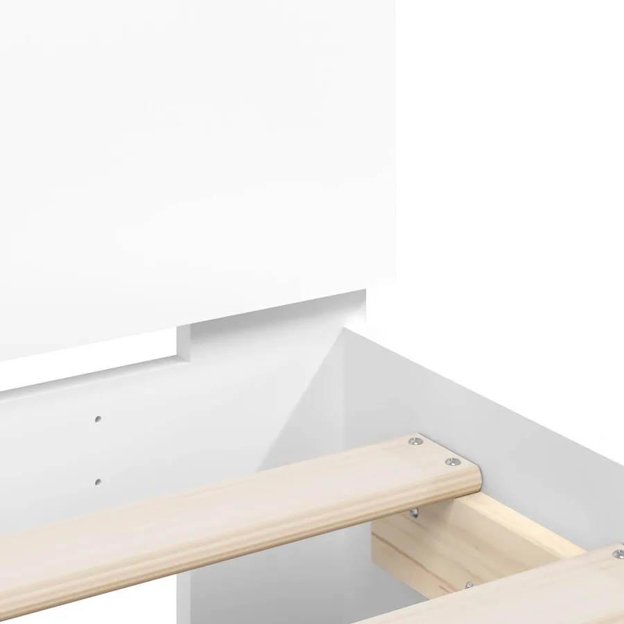 Cadre de lit avec tête de lit Blanc 80 x 200 cm - 7