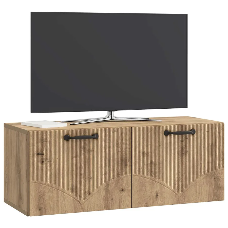 Meuble TV mural 78,5 x 31 x 30 cm Chêne artisanal - 3