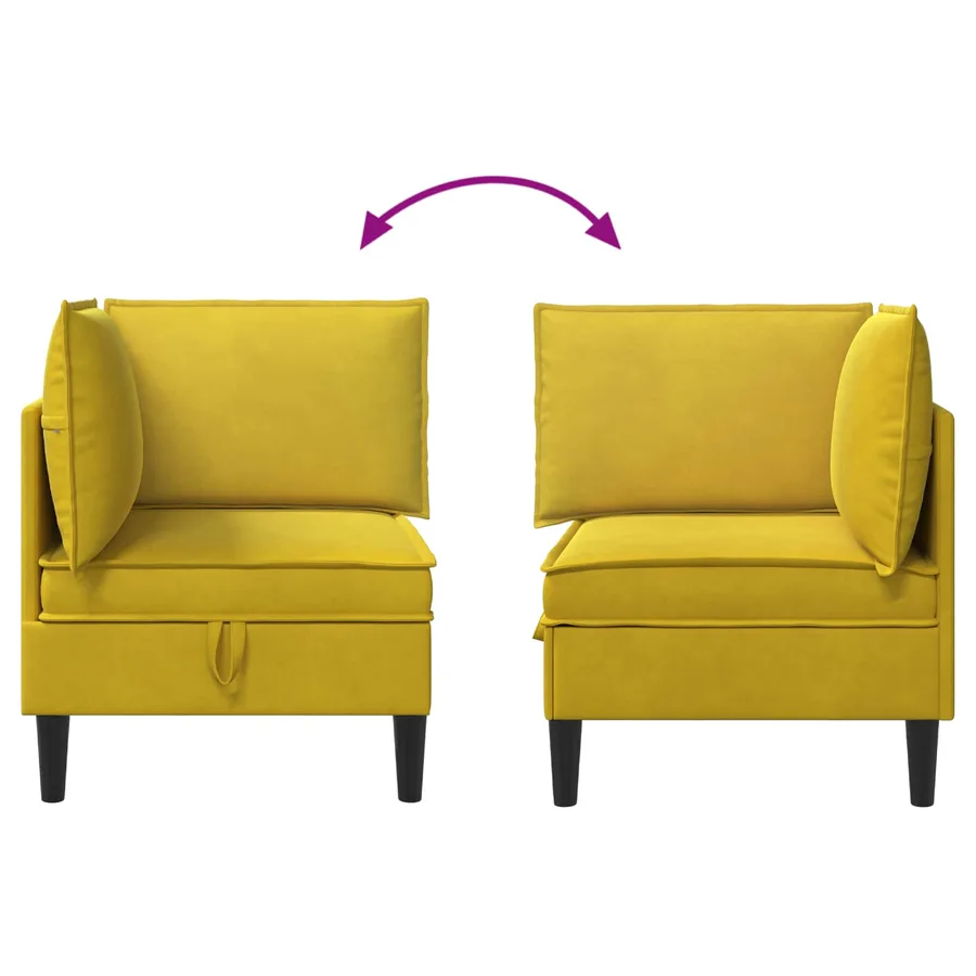 Sofa avec rangement Jaune Velours - 10