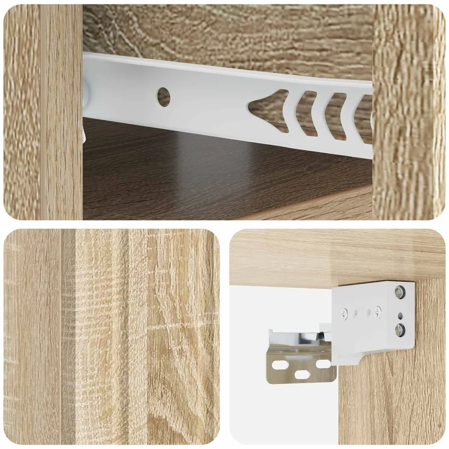 Cabinet de chevet mural 2 pcs Chêne Sonoma 49 x 34,5 x 24 cm - 8