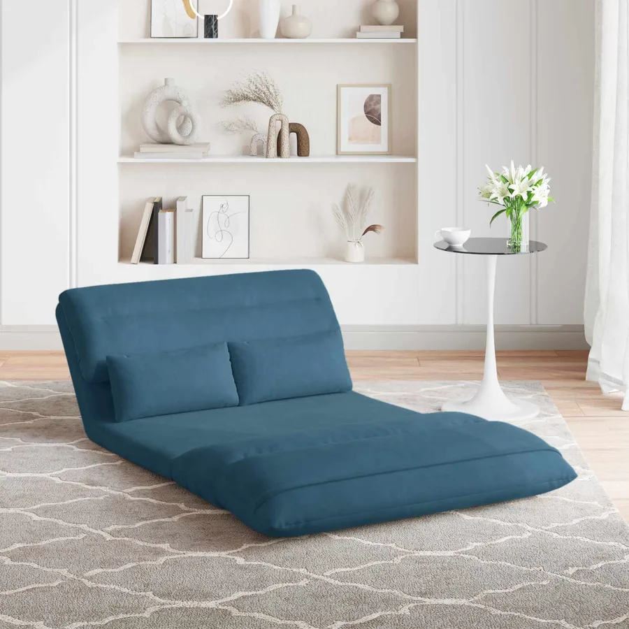 Fauteuil de sol ajustable Bleu Velours - 3