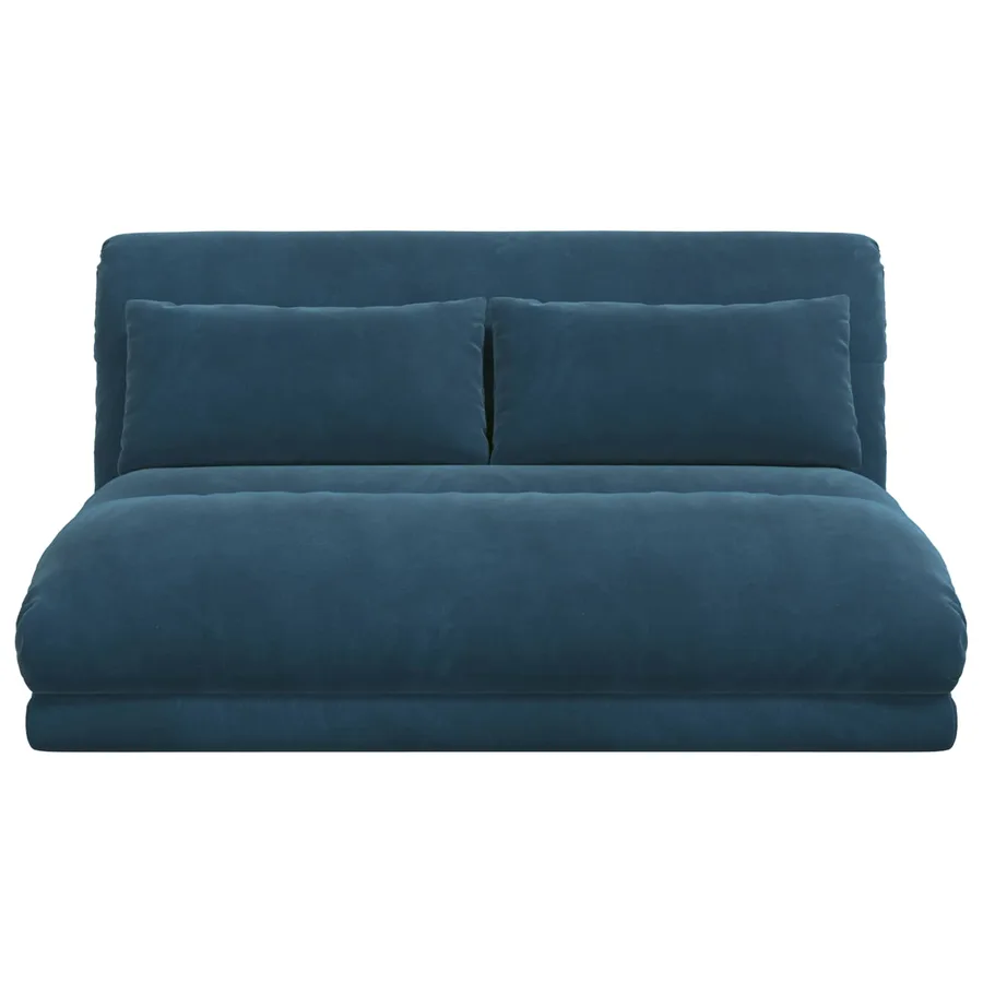 Fauteuil de sol ajustable Bleu Velours - 4