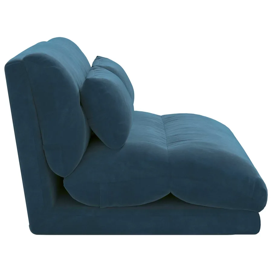 Fauteuil de sol ajustable Bleu Velours - 5