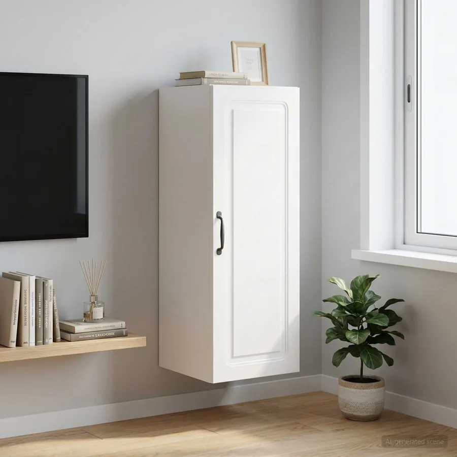 Armoire Murale 33 x 34,5 x 90 cm Bois d'ingénierie Blanc