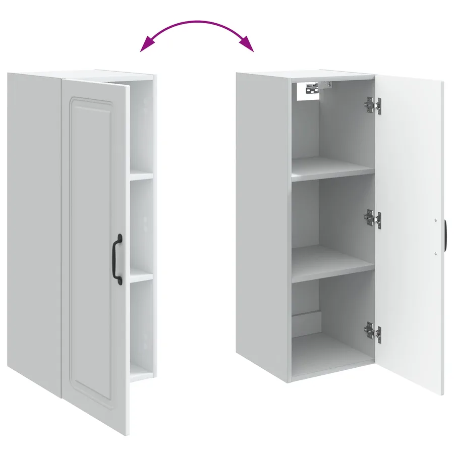 Armoire Murale 33 x 34,5 x 90 cm Bois d'ingénierie Blanc - 8