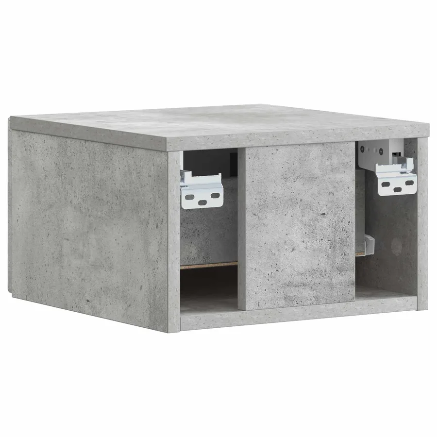 Cabinet de chevet mural Gris béton 49 x 34,5 x 20 cm - 6