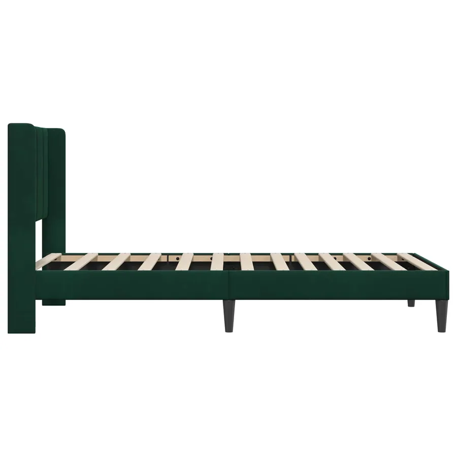 Cadre de lit avec tête de lit Vert foncé 90 x 200 cm Velours - 5