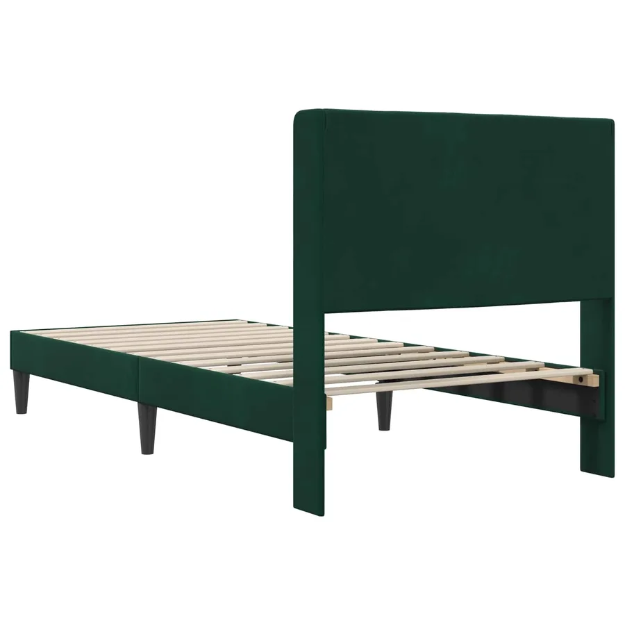 Cadre de lit avec tête de lit Vert foncé 90 x 200 cm Velours - 6