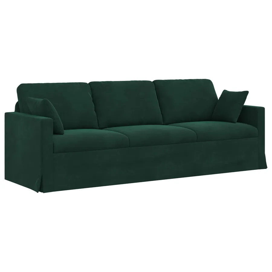 Canapé Vert foncé 228 x 78 x 80 cm Velours - 2