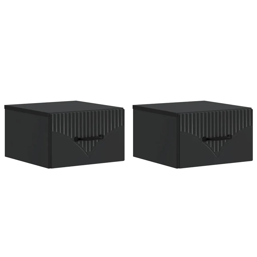 Cabinet de chevet mural 2 pcs Noir 34,5 x 33 x 20 cm - 2