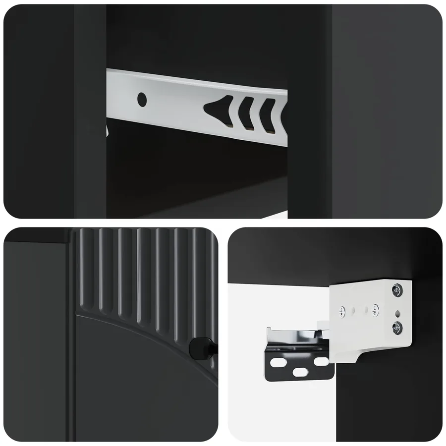 Cabinet de chevet mural 2 pcs Noir 34,5 x 33 x 20 cm - 8
