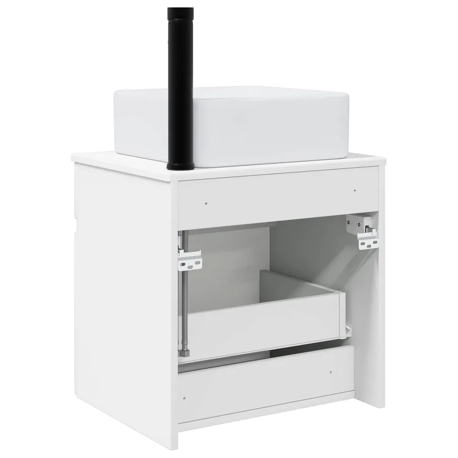 Meuble de lavabo mural Blanc 49 x 41 x 63 cm Bois d'ingénierie - 4