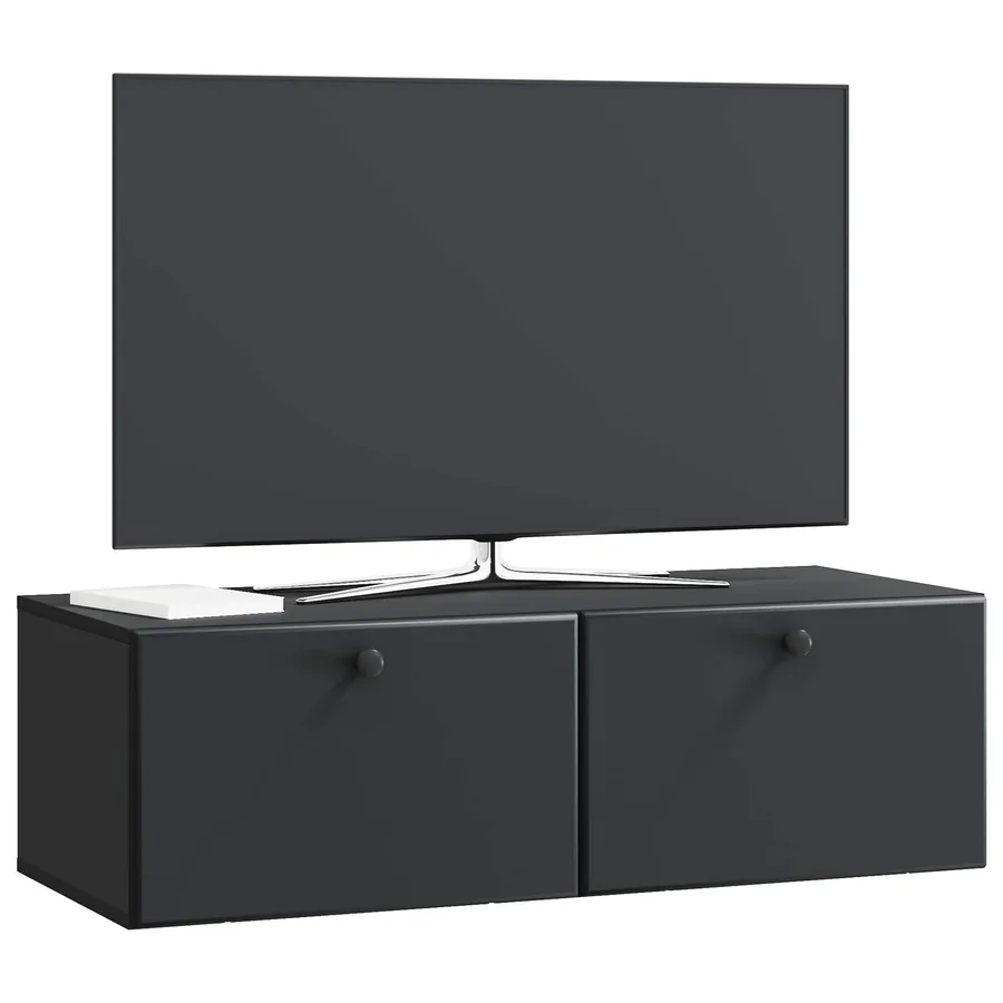 Meuble TV mural 98 x 41 x 30 cm Noir Bois d'ingénierie - 3