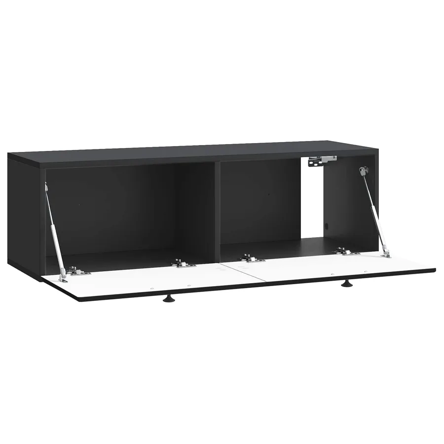 Meuble TV mural 98 x 41 x 30 cm Noir Bois d'ingénierie - 5