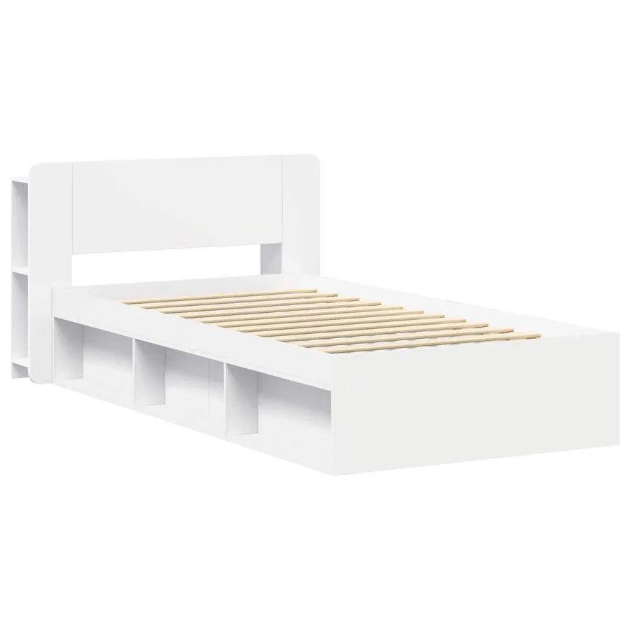 Cadre de lit avec rangement Blanc 90 x 190 cm Bois d'ingénierie - 3