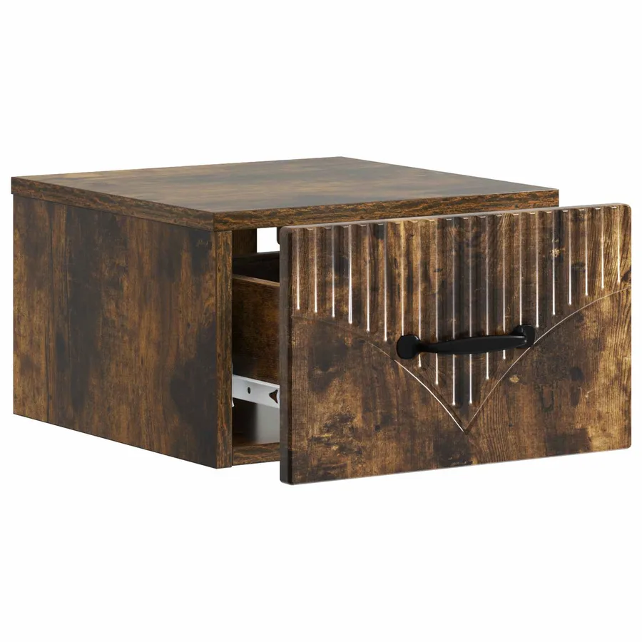 Cabinet de chevet mural 2 pcs Chêne fumé 34,5 x 33 x 20 cm - 6