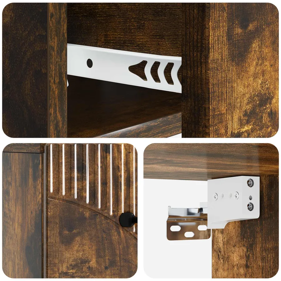 Cabinet de chevet mural 2 pcs Chêne fumé 34,5 x 33 x 20 cm - 8
