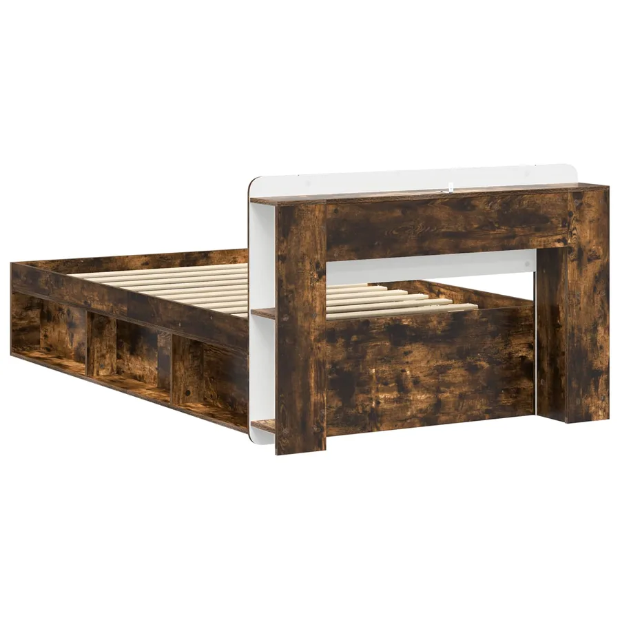 Cadre de lit avec rangement Chêne fumé 90 x 200 cm - 5