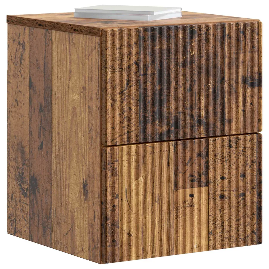 Cabinet de chevet mural Bois ancien 33 x 34,5 x 40 cm - 3