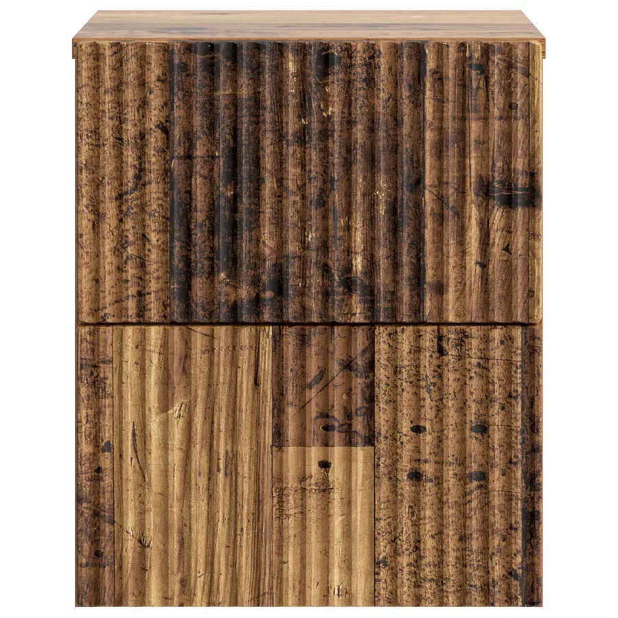 Cabinet de chevet mural Bois ancien 33 x 34,5 x 40 cm - 5