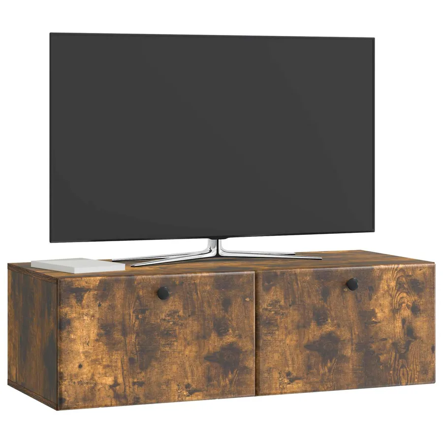 Meuble TV mural 98 x 41 x 30 cm Chêne fumé Bois d'ingénierie - 3