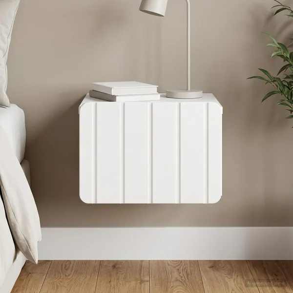 Cabinet de chevet mural Blanc brillant 33 x 34,5 x 24 cm