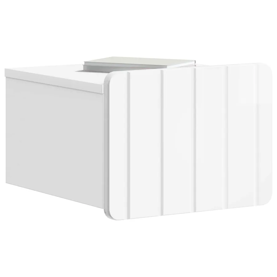 Cabinet de chevet mural Blanc brillant 33 x 34,5 x 24 cm - 3