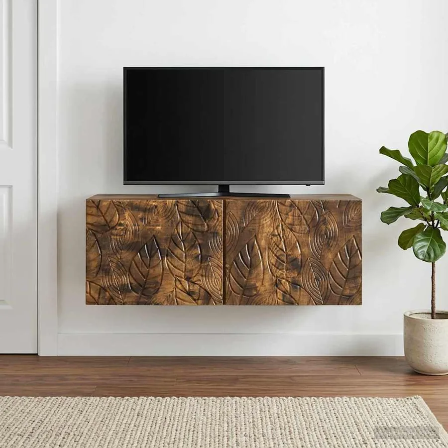 Meuble TV mural 78,5 x 41 x 30 cm Chêne fumé Bois d'ingénierie